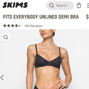 Skims Fits Everybody Unlined Demi Bra 40B